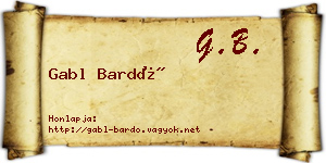 Gabl Bardó névjegykártya